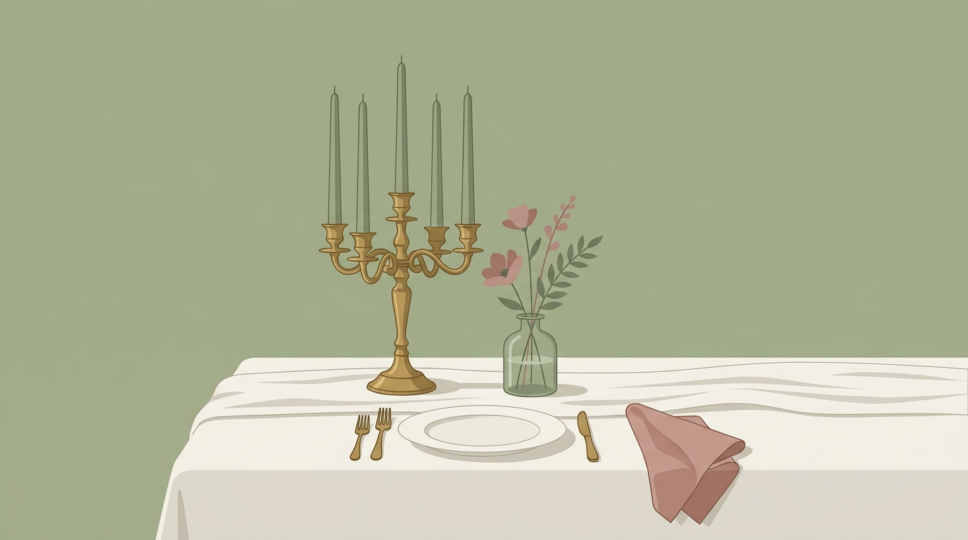 Antique brass candelabras